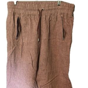 Athletes Cano 100% linen wide leg pant Tawny Rose NWOT
